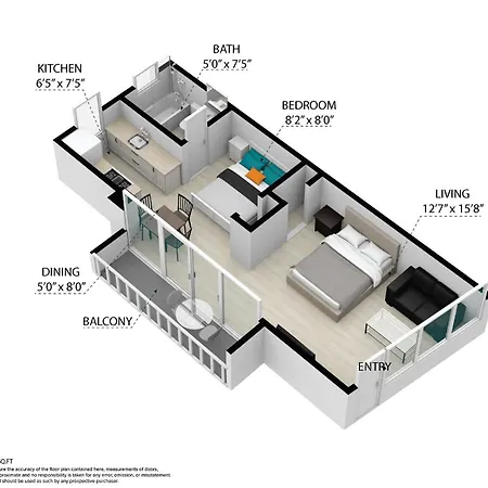 Balcony Deco Apt, W/2 Queenbeds, On Ocean Dr Beach